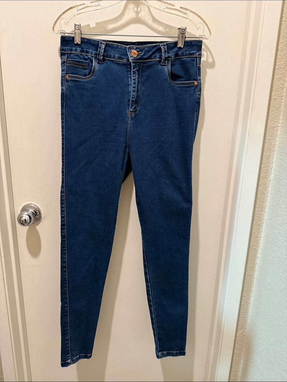High-Rise Skinny Jeans in Deep Indigo